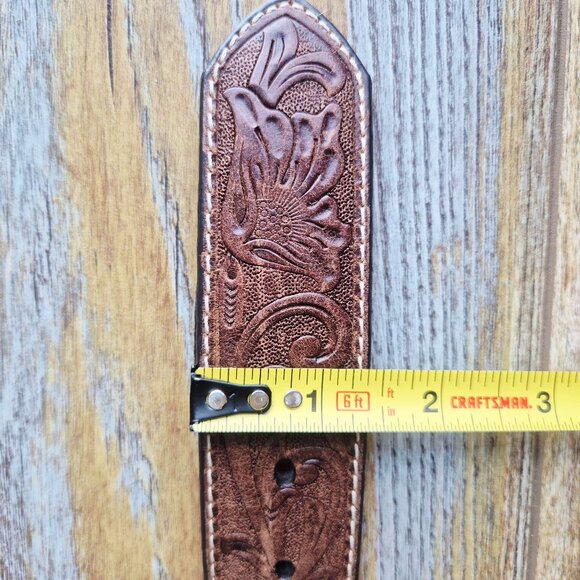 ARIAT Women's Western Belt Embossed-Leather Turquoise Rhinestone-Accent Buckle - Picture 11 of 11